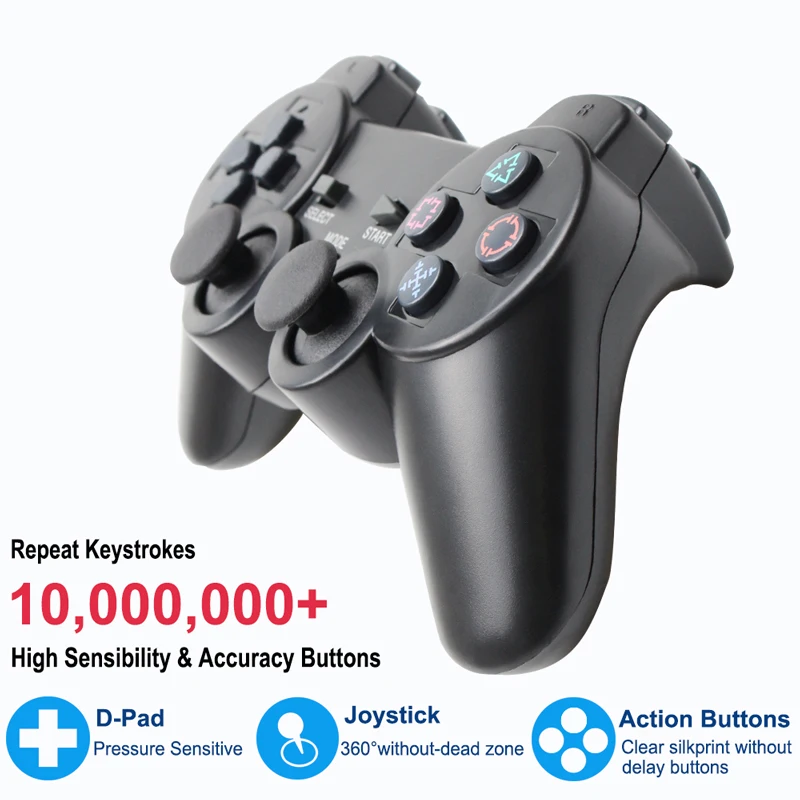 Беспроводной контроллер для Sony Playstation 2 прозрачный Bluetooth 4G вибрационный PS2