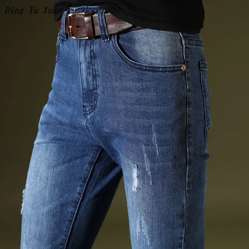 Spring Autumn Men Retro Denim Jeans Pants Slim Fit Jeans Trousers for Men Stretch Boot Cut Jeans Homme