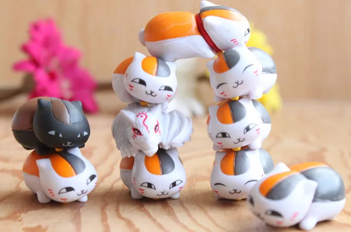 10 шт./лот 3 5 см аниме Natsume Nyanko сенсей Кот ПВХ Фигурки Модель Детские игрушки