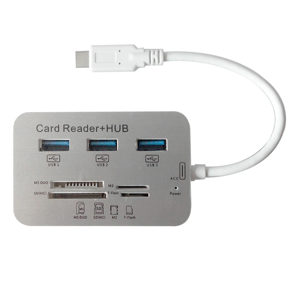 Концентратор USB 3 0 с алюминиевыми портами 20 шт./лот кардридером MS SD M2 TF Multi Type