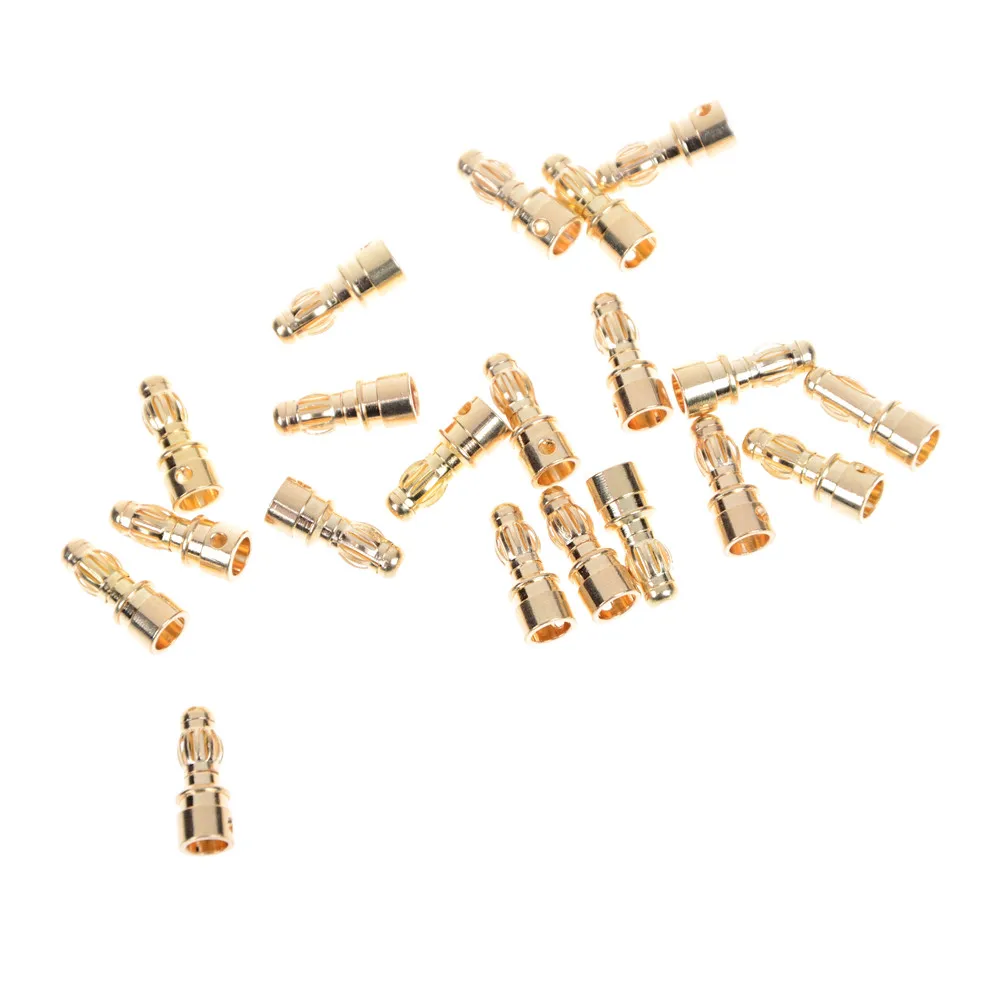 Штекер банановый 20 шт./лот RC Gold Bullet Connector Battery ESC с термоусадочной трубкой Золотые
