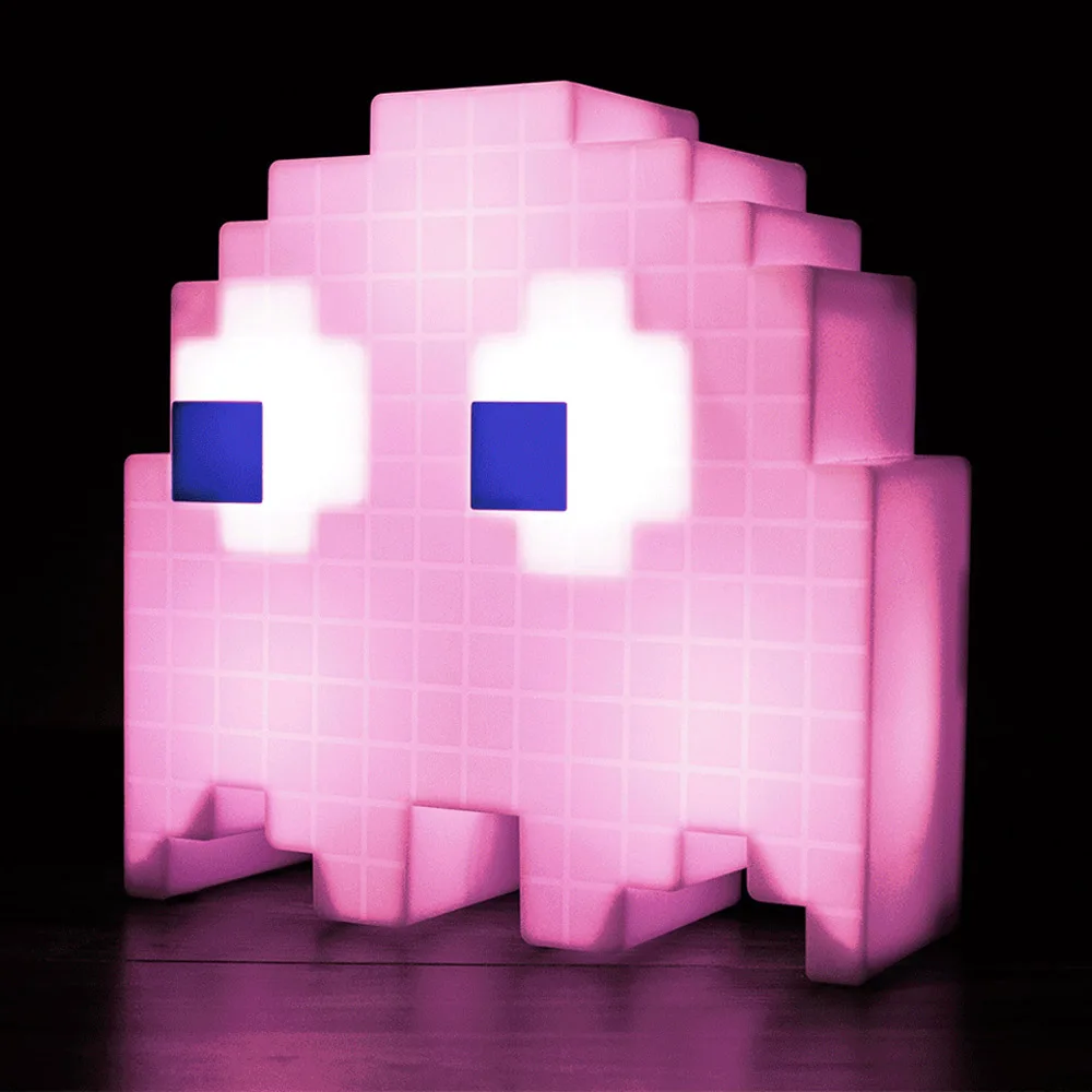 

Pac Man Night Light USB Powered Color Changing Pixel Style LED Game Lamps Cartoon Kids Novelty Ghost Lamp Holiday Christmas Gift