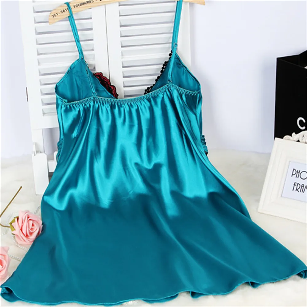 Романтический Для женщин Дамы атласные рождественские платья одежда для сна