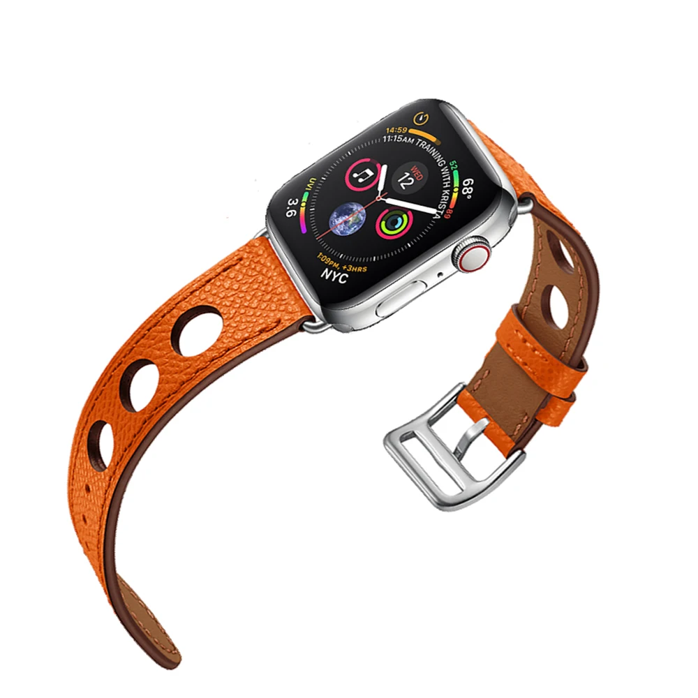 Leather strap For Apple Watch band 4 42mm 38mm 44mm 40mm iwatch series 3 2 1Stainless steel buckle wrist watchband bracelet belt | Наручные