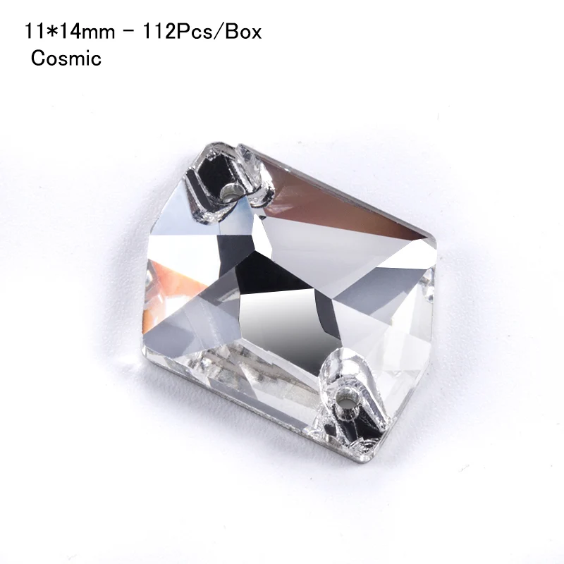 Cosmic-11x14mm-112 ААААА кристально чистые пришитые стразы, Золотая основа пришитые камни распорные пуговицы для украшения для одежды - Цвет: Cosmic-11x14mm-112
