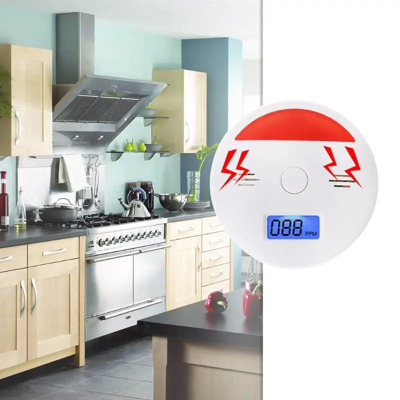 Sound And Red Light CO Sensor LCD Carbon Monoxide Poisoning Alarm Detector 85dB | Инструменты