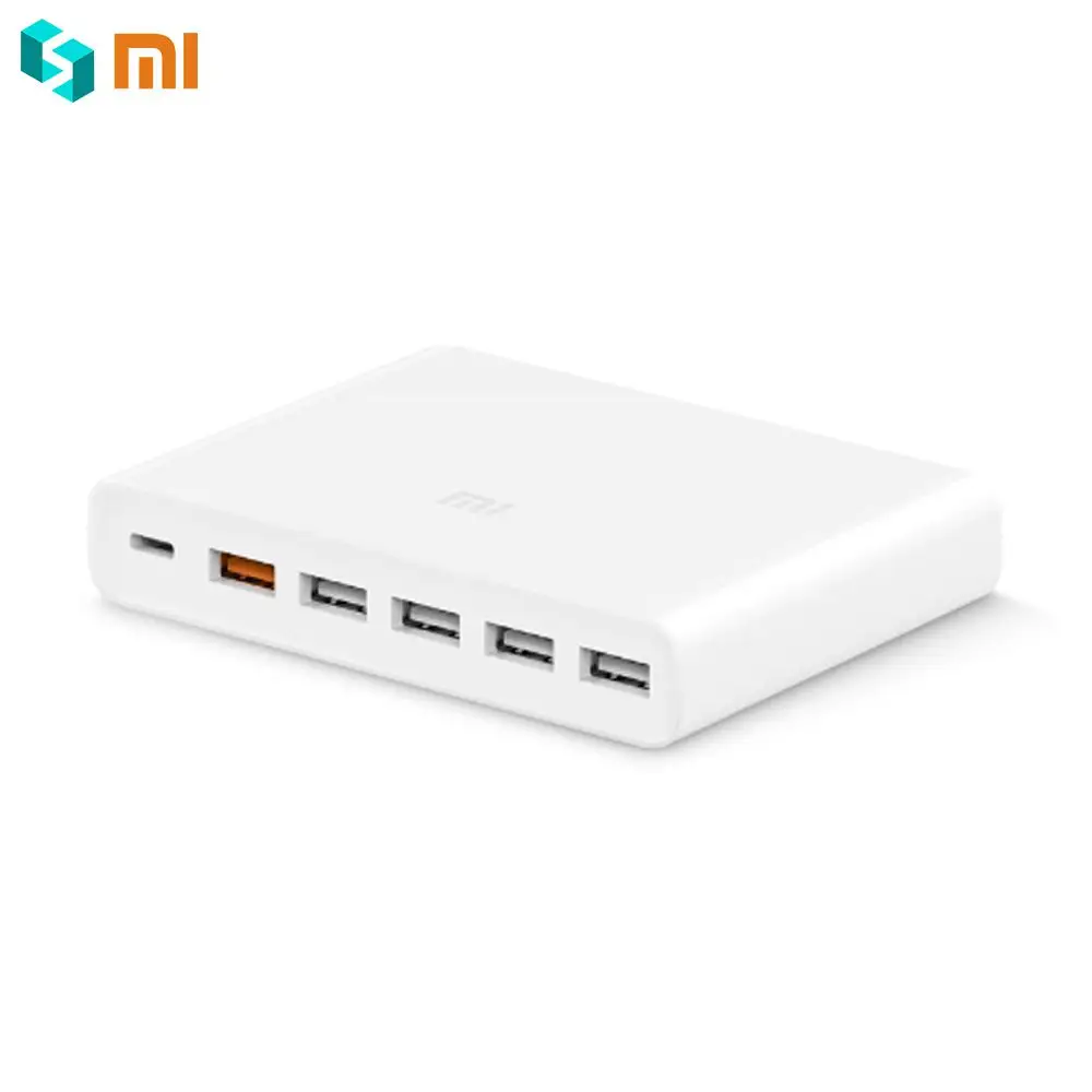 Оригинальный Xiaomi USB C 60 Вт Зарядное устройство тип c и A 6 порты вывода двойной QC 3 0