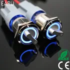 Металлический переключатель DPDT, переключатель 19 мм, 2, 3 положения, водонепроницаемая Селекторный поворотный переключатель из нержавеющей стали со светодиодной подсветкой