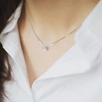 exquisite rhinestone chain single zircon 925 pure silver necklace female fashion accessories silver jewelry