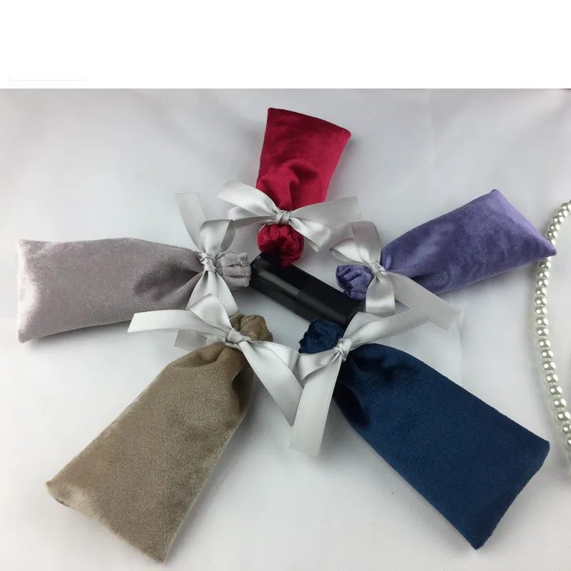 

10pcs 6x13cm velvet fabric candy boxes Jewelry Packaging Display Drawstring Packing Gift Bags & Pouches lipstick packaging cases