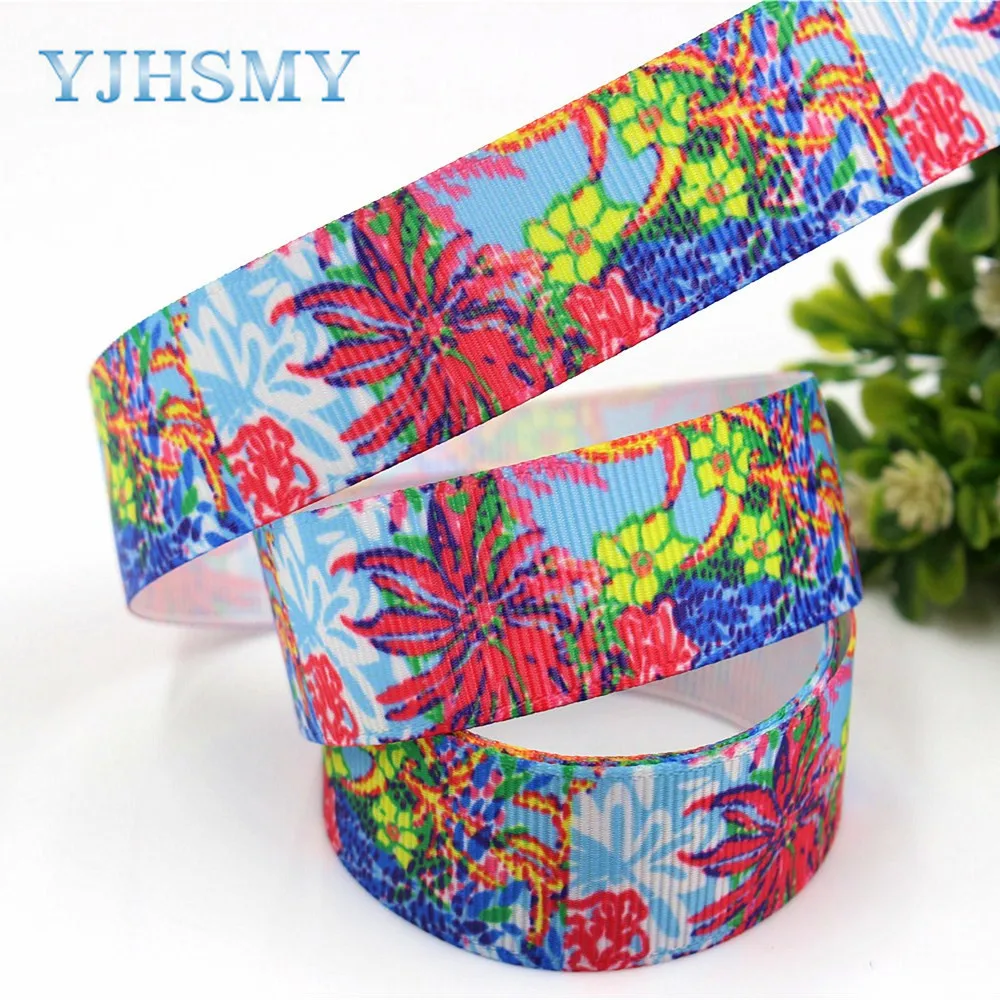 YJHSMY D-171208-480 10 ярдов 22 мм цветы напечатаны grosgrain ленты DIY ручной работы аксессуары