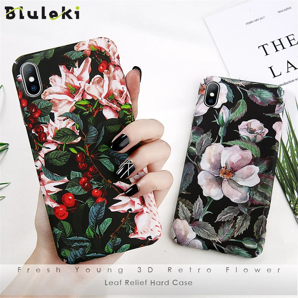 Чехол Bluleki Leaves Flower для iPhone 7 Plus XS Max XR 8 6 S чехлы телефонов из жесткого пластика X