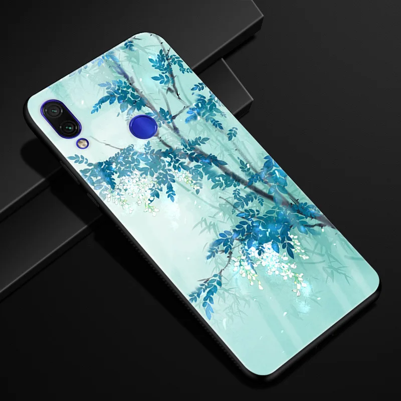 a22 Для Xiaomi Redmi Note 7 чехол Модный Жесткий PC стекло задняя крышка для Xiaomi Redmi Note 7 Pro силиконовая рамка Fundas Redmi Note7 Capa - Цвет: a22