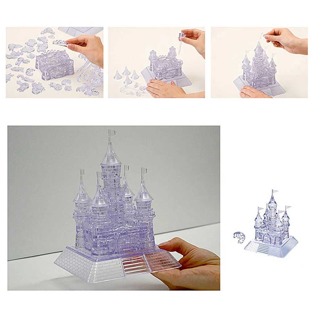Оригинальный 3D прозрачный кристалл Делюкс замок строительный блок