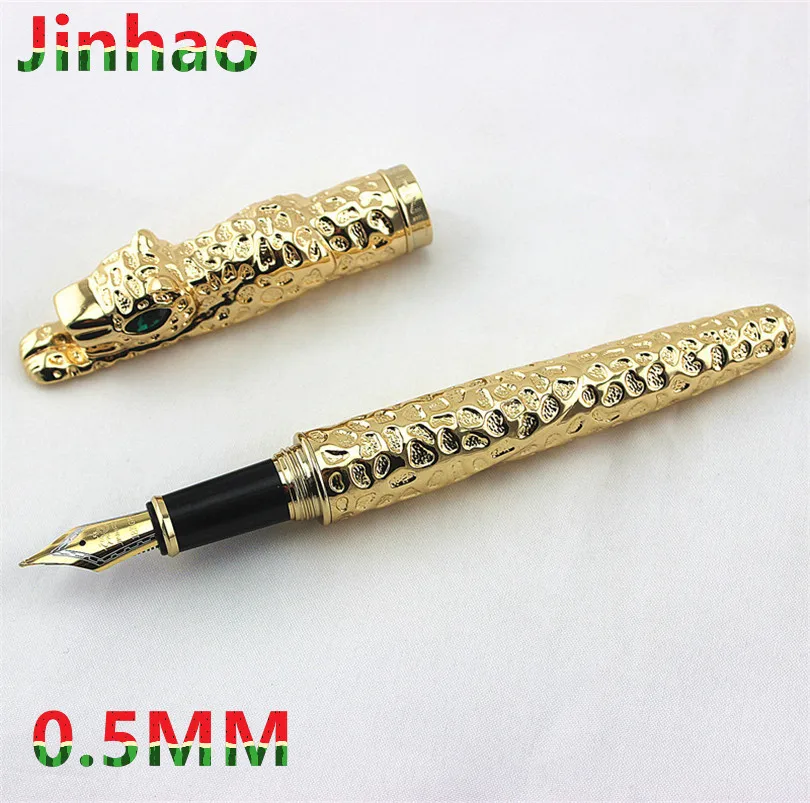 Jinhao новая роскошная авторучка Leopard Cheetah полностью Металлическая чернильная ручка художественные ручки Роскошная коллекция офисная подарочная ручка