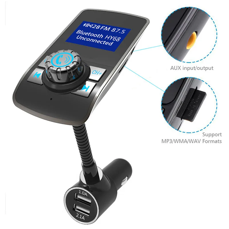 Автомобильный комплект jajabor с Bluetooth громкой связью fm-передатчик поддержка tf-карты