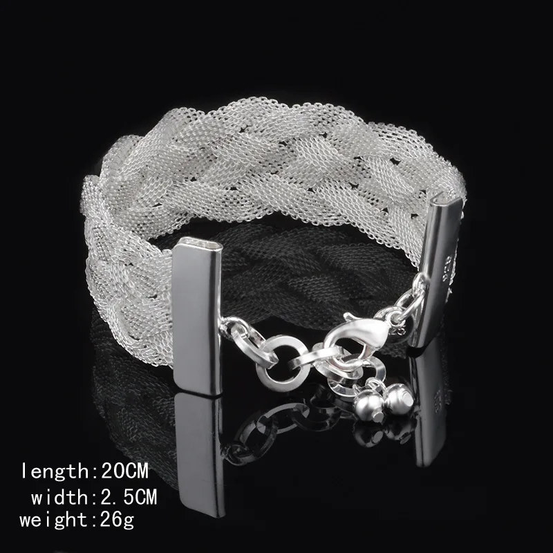 XIYANIKE NewArrival Big Brand 2017 Sterling Silver Hot Sale Net Weaving Bracelet For Women bracelets &amp bangles Pulseira VBS4016 |