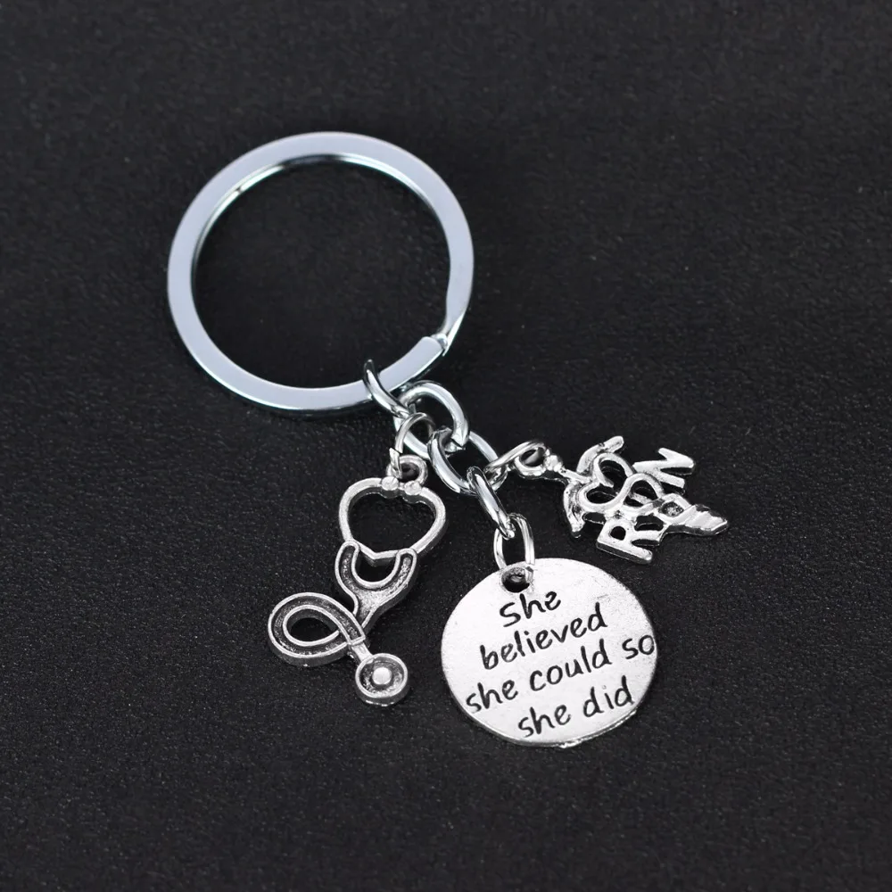 Брелок для ключей медсестер ювелирный брелок в виде шприца стетоскопа кадуцея