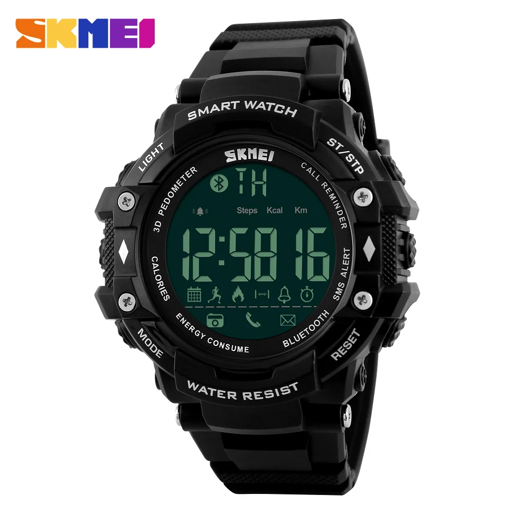 

SKMEI Brand Smart Watch Men Sports Wristband Wristwatches Pedometer Calories Bluetooth 50M Waterproof Watches