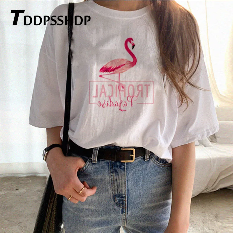 Женская футболка с коротким рукавом и круглым вырезом белая Повседневная