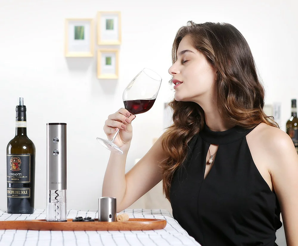 Xiaomi CIRCLE JOY Stainless Steel Electric Corkscrew Bottle Opener Quickly Open Tool for Wine - Silver | Бытовая техника