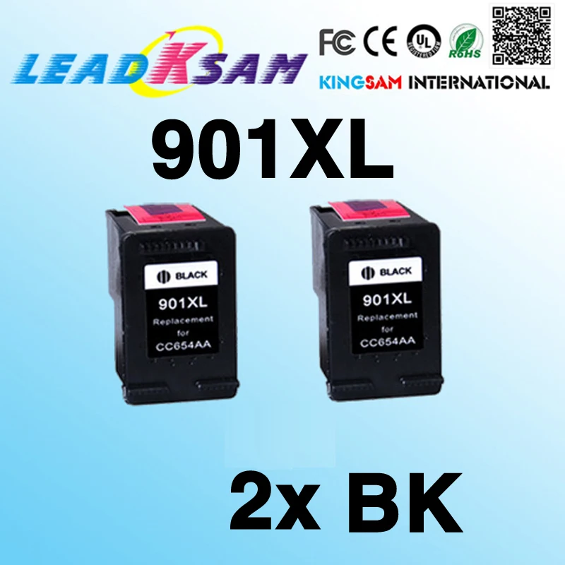 2 шт. 901 черный совместимый картридж для hp901 901xl Officejet 4500 Беспроводной 4600 4660 4680 J4500