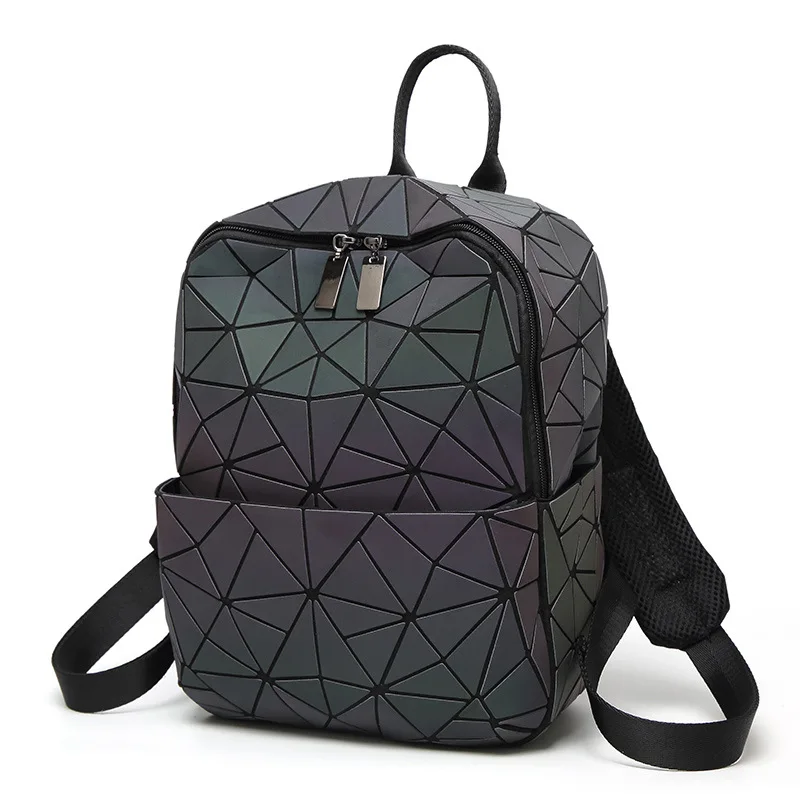 Issey Miyake геометрические Лазерная Для женщин рюкзак Блестки зеркало Saser девочек