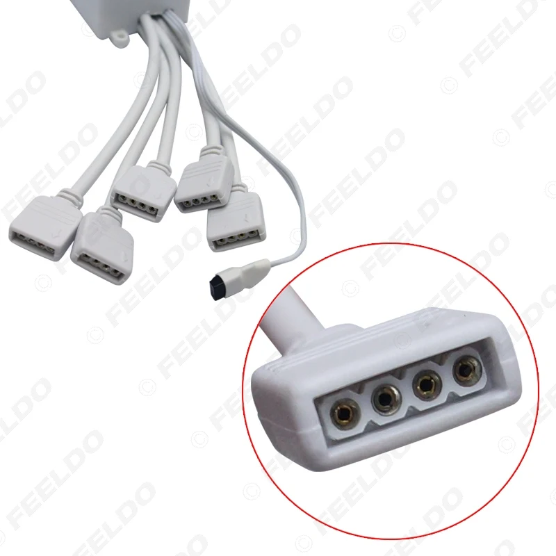 FEELDO DC12V 24V 12A 24Key RGB контроллер 4Pin 5 выходов ИК пульт дистанционного управления для