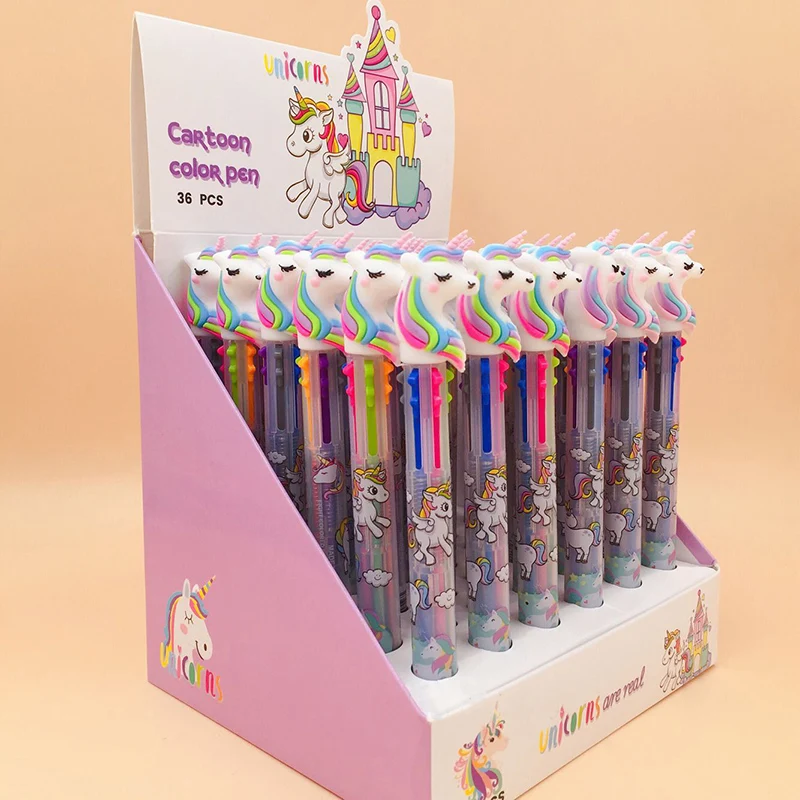 Комплект из 2 предметов с рисунком мультяшного единорога 6 Цвет шариковая ручка в