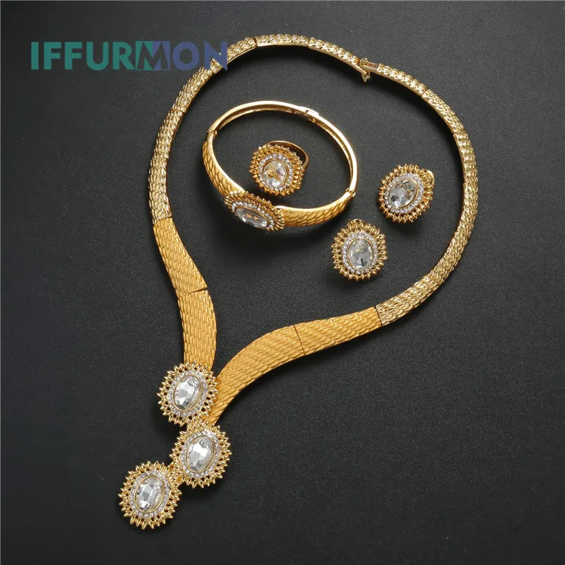 Iffurmon Ювелирные наборы люкс африканские бусы комплект ювелирных изделий в
