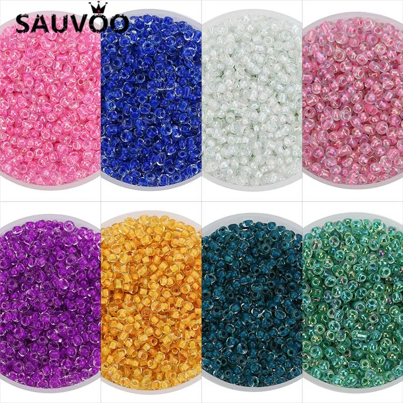 Стеклянные бусины SAUVOO F7542 2700 шт. 8 цветов насыпью бусины-разделители 2 5 мм