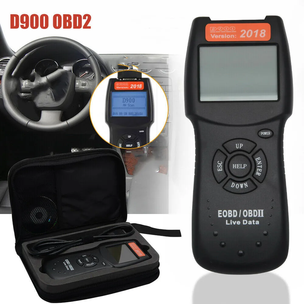 Newest Version D900 EOBD OBD2 Scanner Universal CANBUS Live Data DTC Code Reader D900 Diagnostic Tool For Most Car