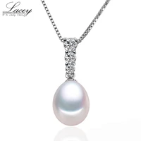 white natural freshwater pearl pendant necklace for women 925 sterling silver real pearl pendant mother present