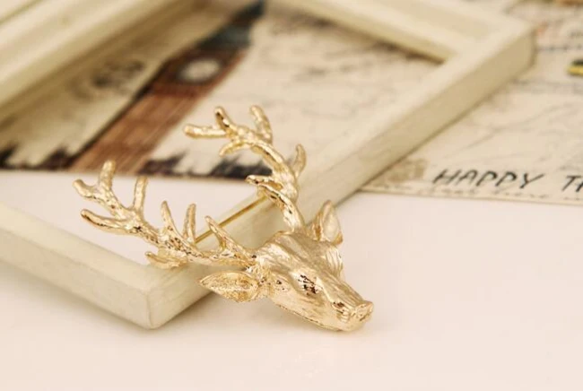 Новинка Винтажная брошь в форме рогов оленя булавки для мужчин и женщин зажимы