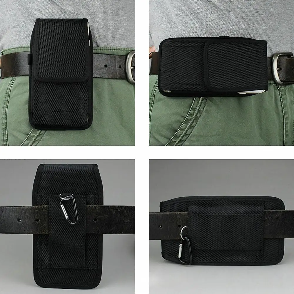Casual Nylon Mobile Phone Waist Bag Hook Loop Holster Cellphone Pouch Cover for iPhone Samsung Xiaomi Huawei Accessories | Мобильные