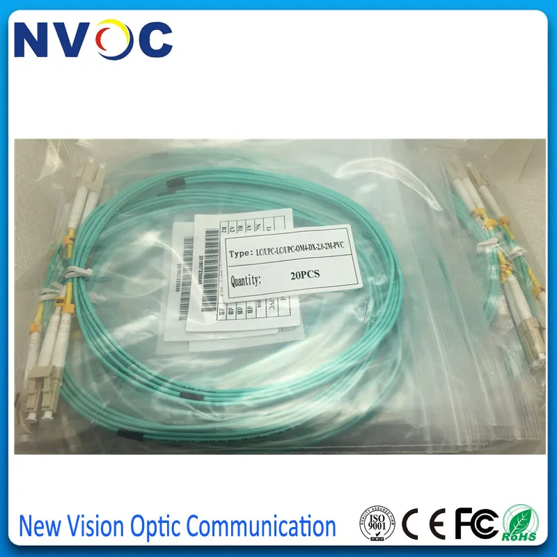 10 шт./лот 2 м LC к OM3 многомодовый г волоконный патч-корд дуплексный мм 50/60 мкм ПВХ