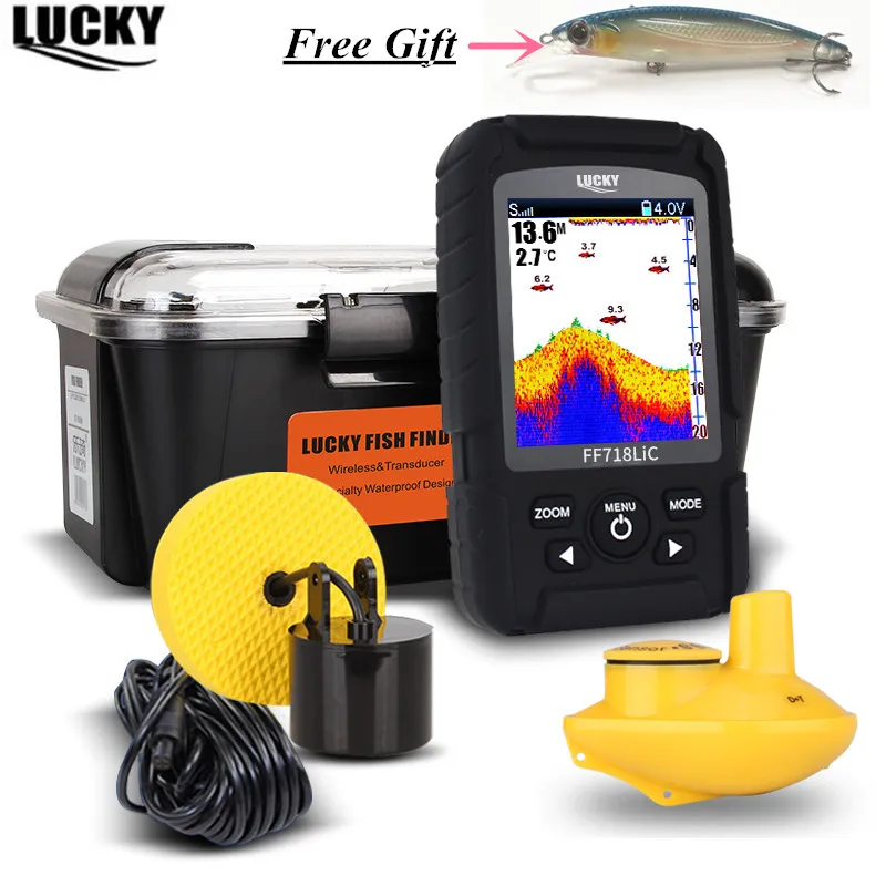 Lucky Fish Finder Счастливая FF718LiC fish finder 328 футов/100 м глубже echo Саундерс Для Рыбалки findfish 2-в-1 проводной/беспроводной эхолот лодки для доставки прикорма и оснастки - Цвет: Lucky Fish Finder
