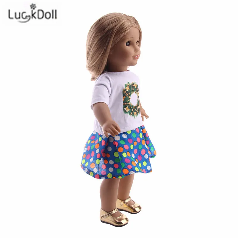 LUCKDOLL Летняя мода новая юбка размером 18 дюймов американская 43 см Детская кукла