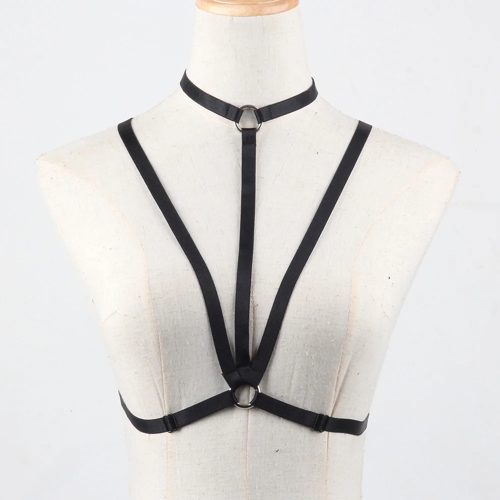 New fashion pastel goth O ring strap bust garter belt punk wear women suit sexy lingerie female dress set bondage retail | Женская