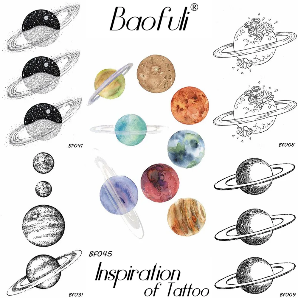 Детский подарок на день рождения Мультяшные Космические Планеты временная