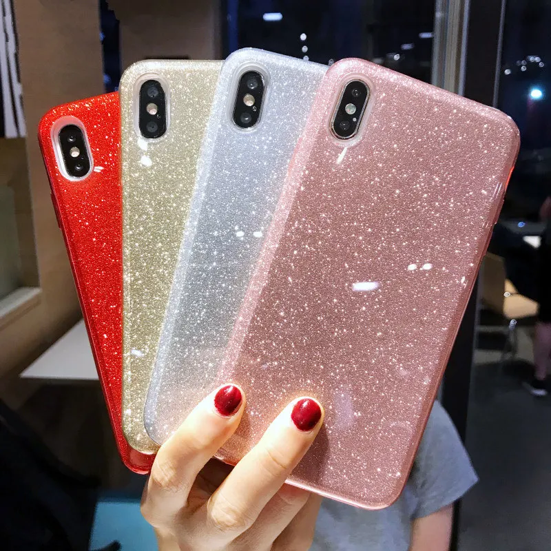 

Luxury Glitter Sparkly Soft Case For iPhone 11 12 13 Pro Max Xs Max Silicone Shockproof Case For XR 6s 7/8 plus Girl Cover