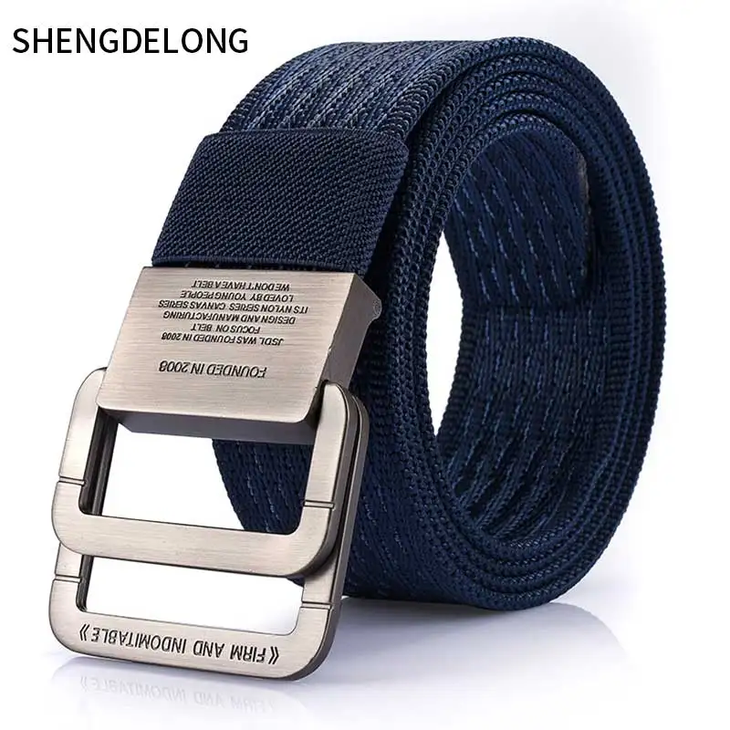 Double loop canvas belt men's outdoor sports leisure student youth nylon jeans trousers | Аксессуары для одежды