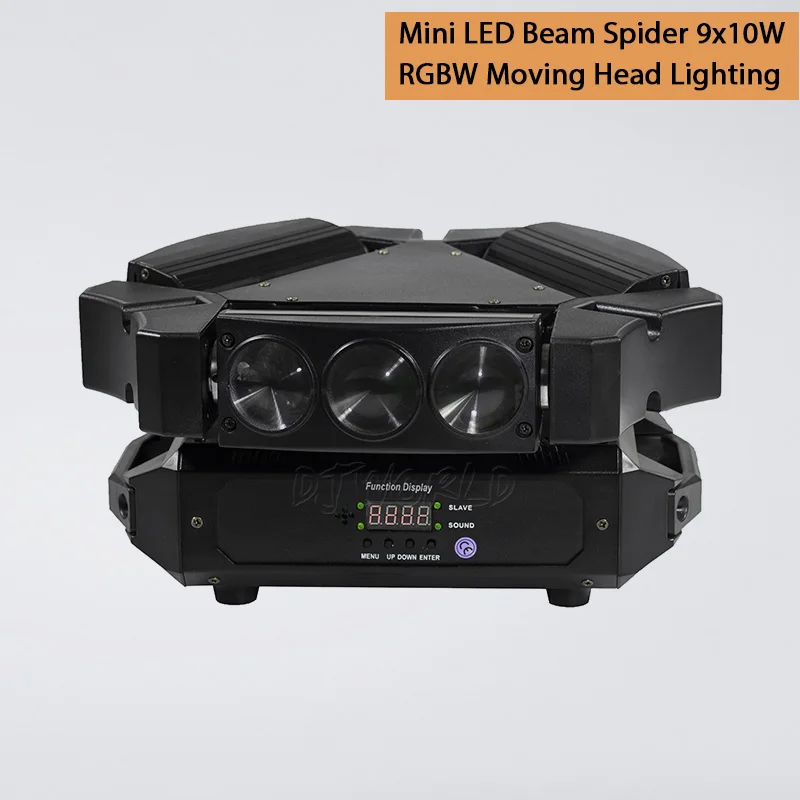 9x10W RGBW 4in1 Мини движущаяся головка светодиодный светильник паук 9x10 Вт 4в1 RGBW светодиодные вечерние светильник DJ светильник ing луч движущаяся головка DMX DJ светильник - Цвет: 9x10W RGBW 4in1