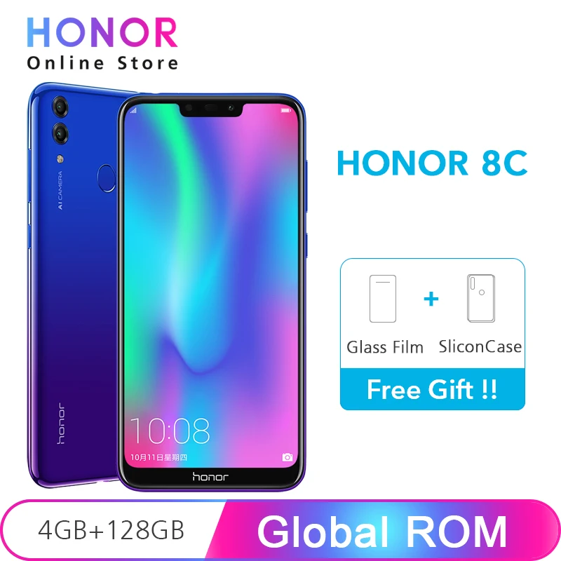 Новая глобальная ПЗУ Honor 8C 4 Гб ОЗУ 128 6 26 дюйма полный дисплей 4000 мАч Восьмиядерный