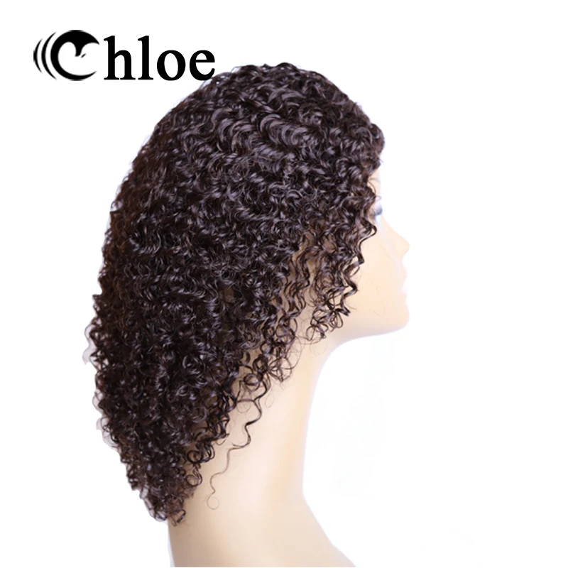 Chloe 100% человеческие волосы парики бразильские Remy Вьющиеся Волнистые кружевные