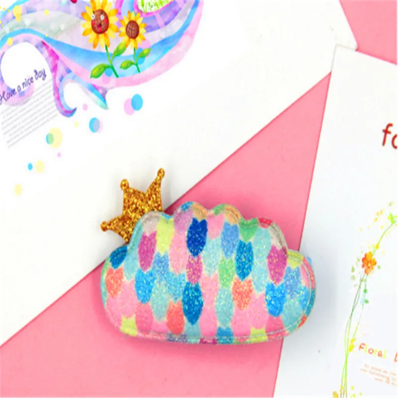 6 шт. модные блестящие заколки для волос с радужными облаками в стиле принцессы