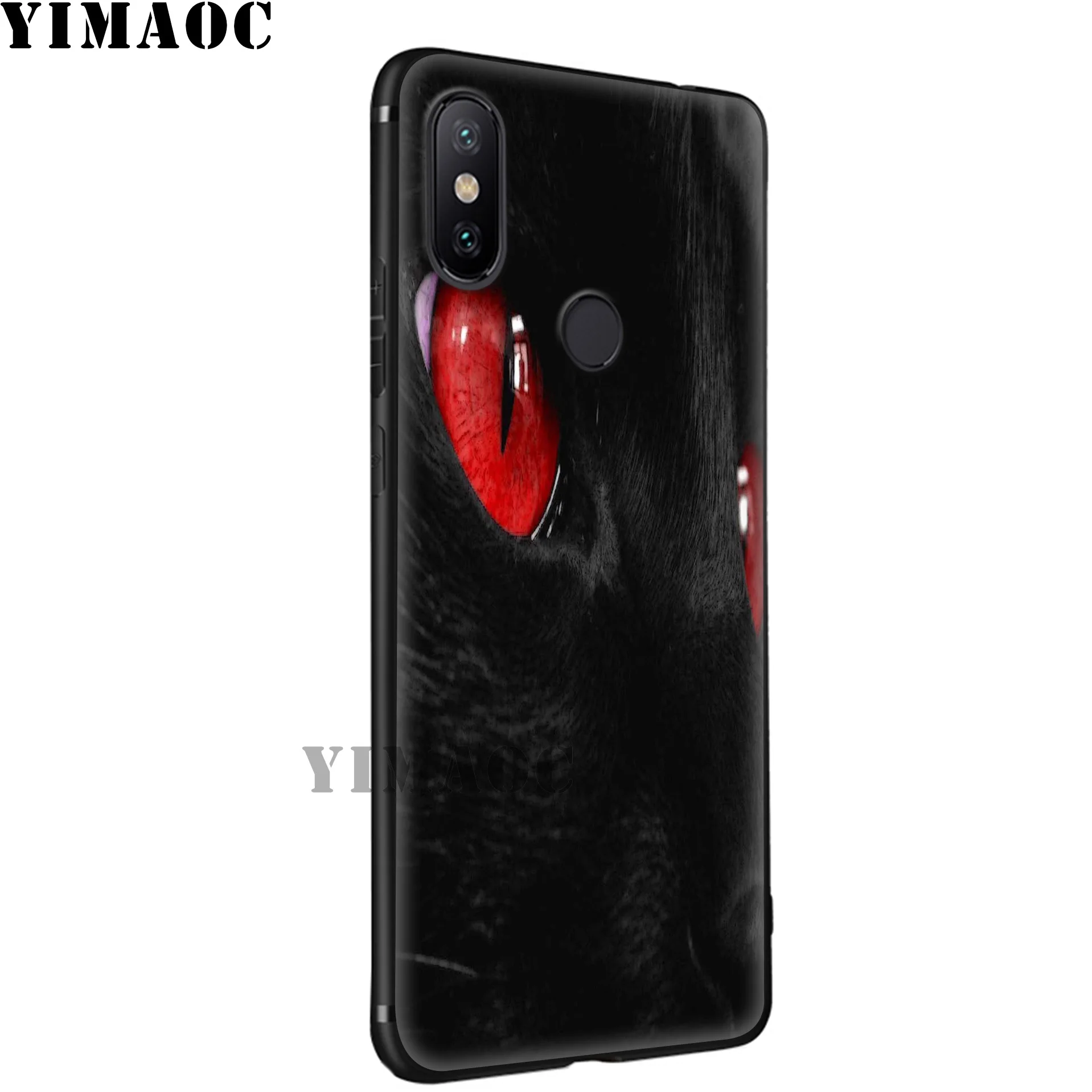 YIMAOC Black Cat Eyes Soft Silicone Case for Xiaomi Redmi 7A Note 7 6 6A 5 4 4X 4A 5A S2 Plus K20 Pro Lite |
