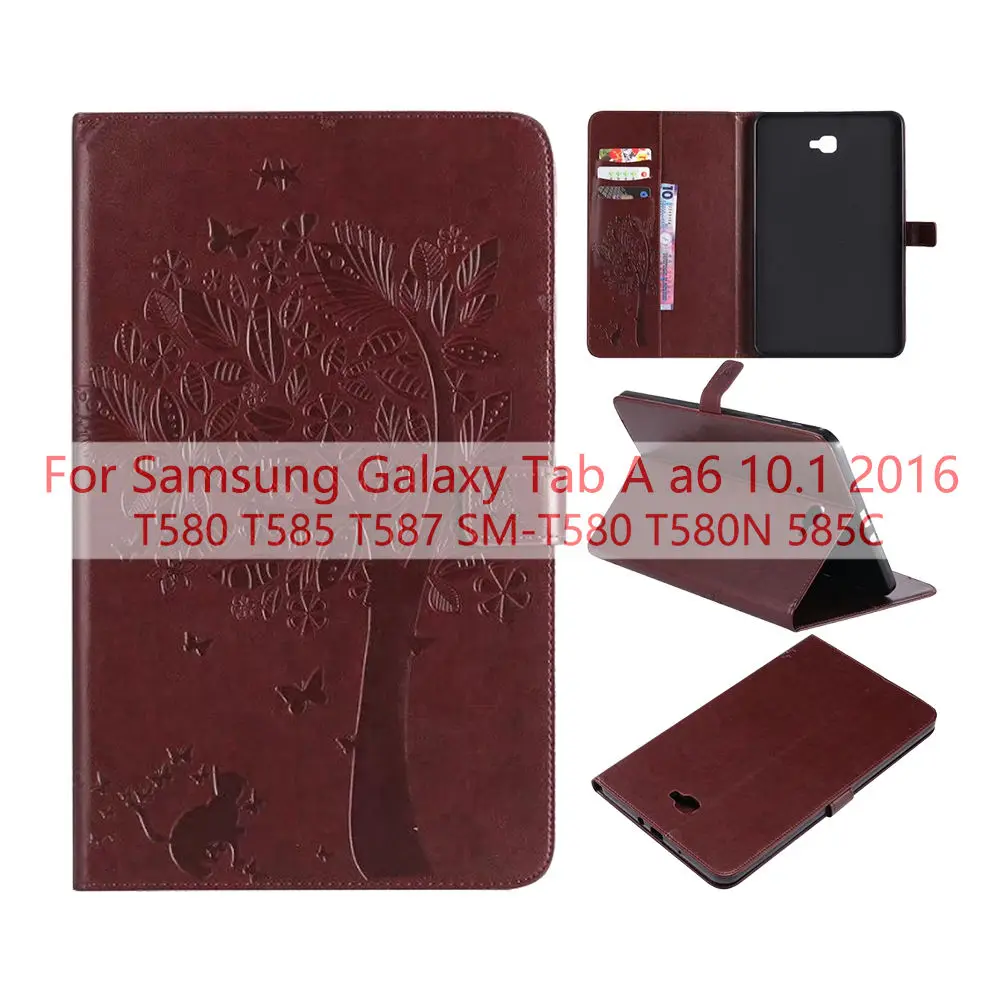 Brown Роскошный чехол для samsung Galaxy Tab A A6 10,1 T585 T580 T580N чехол для Galaxy Tab A A2 10,5 дюймов T590 T595 T597 Funda - Цвет: Brown
