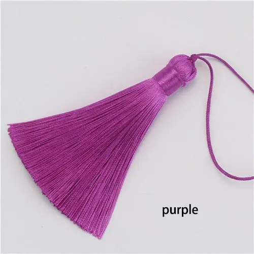 17 purple 2 шт./упак. 8 см для рукоделия с кисточками полиэстер, шелк, с бахромой, с кисточками отделкой Швейные аксессуары для свадебного декора ювелирные изделия аксессуары - Цвет: 17 purple