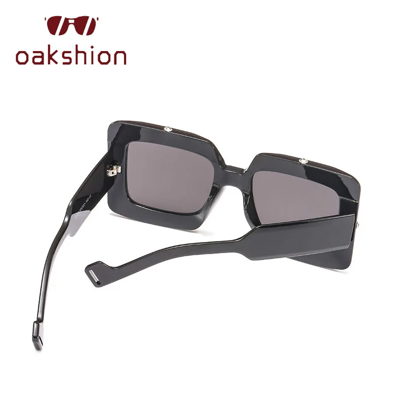 Модные солнцезащитные очки oakshion в большой квадратной оправе с кристаллами и